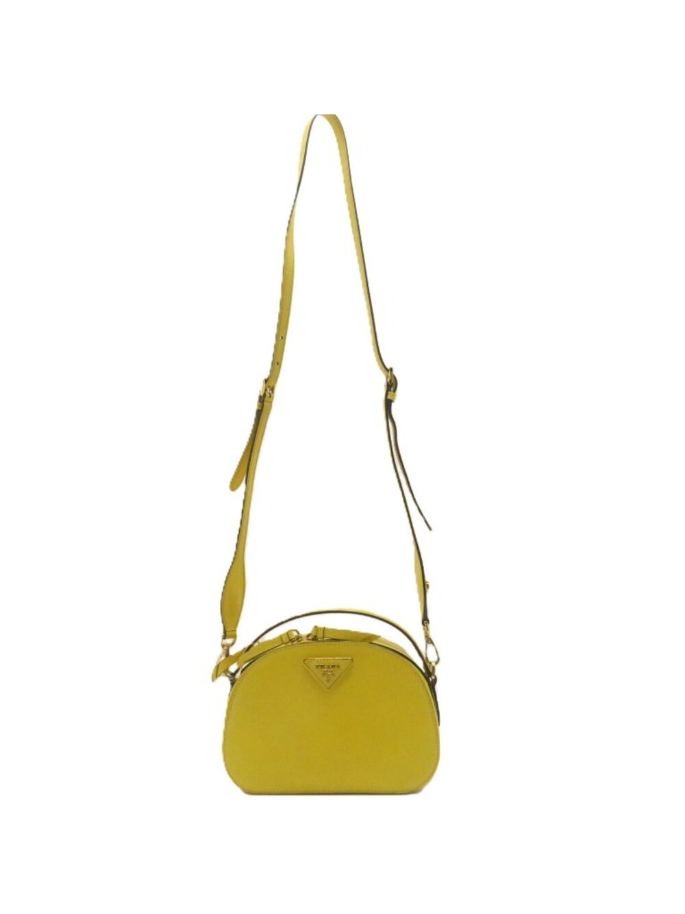 Prada Odette 2-Way Yellow Saffiano Shoulder Bag Cowhide